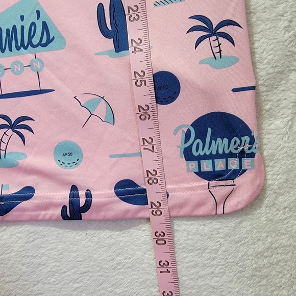Puma Arnold Palmer Golf Polo Pink Blue Retro Arnies Beach Tropical Size M - Picture 12 of 12